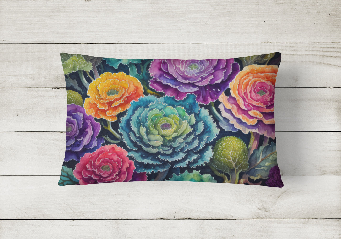 Ornamental Kale in Color Throw Pillow