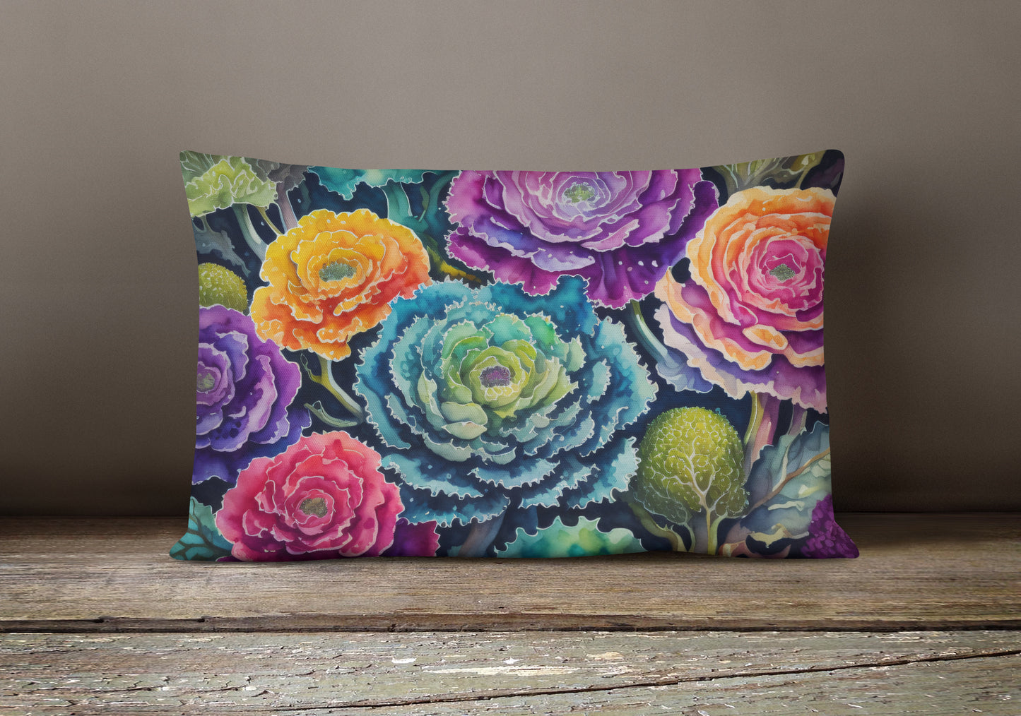 Ornamental Kale in Color Throw Pillow