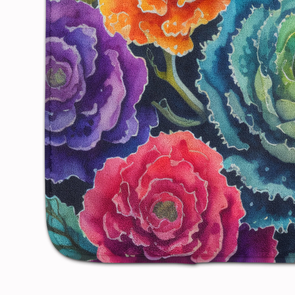 Ornamental Kale in Color Memory Foam Kitchen Mat