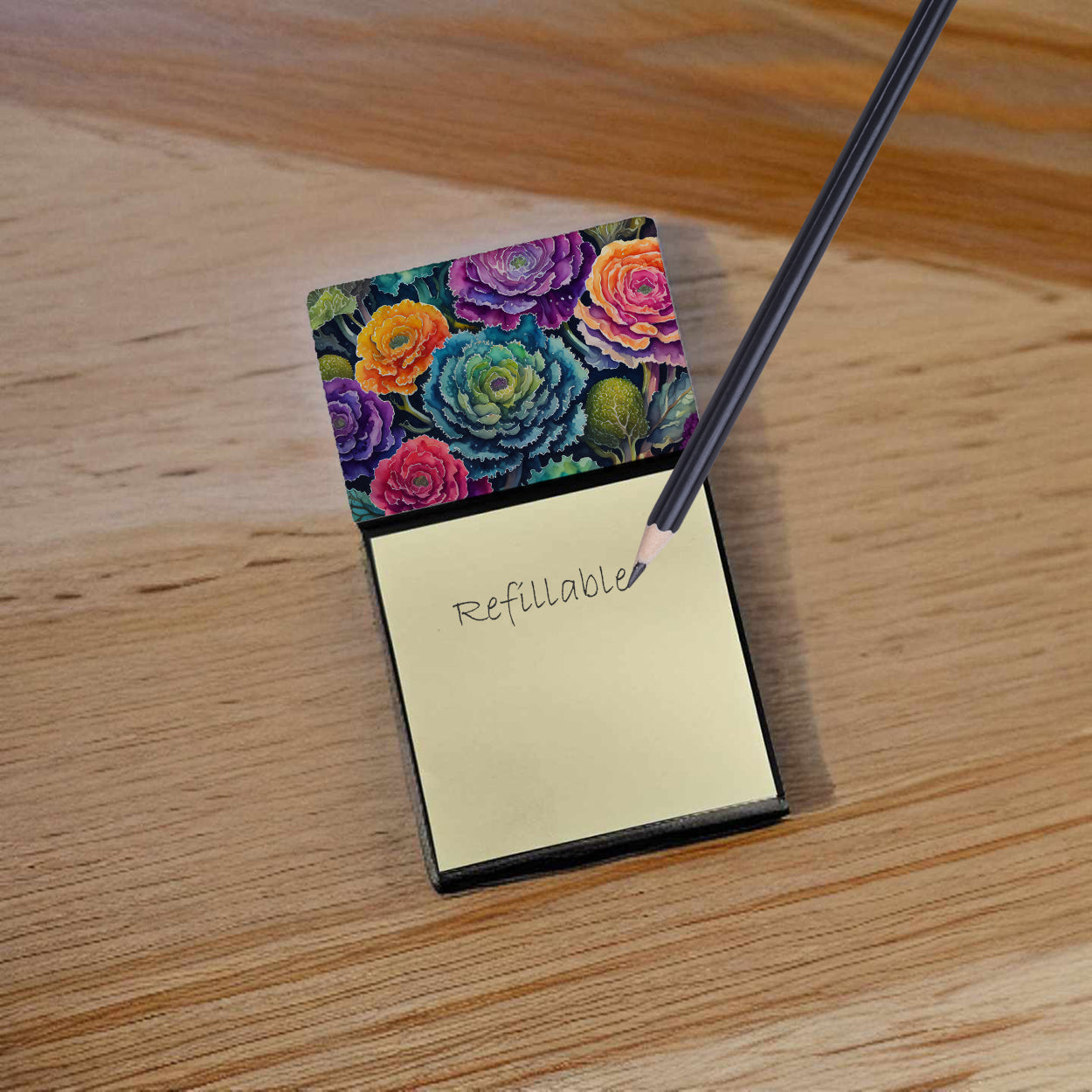 Ornamental Kale in Color Sticky Note Holder