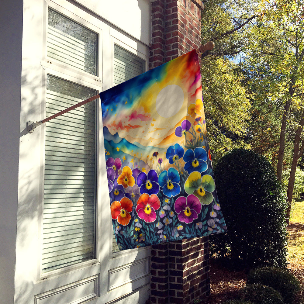 Pansies in Color House Flag