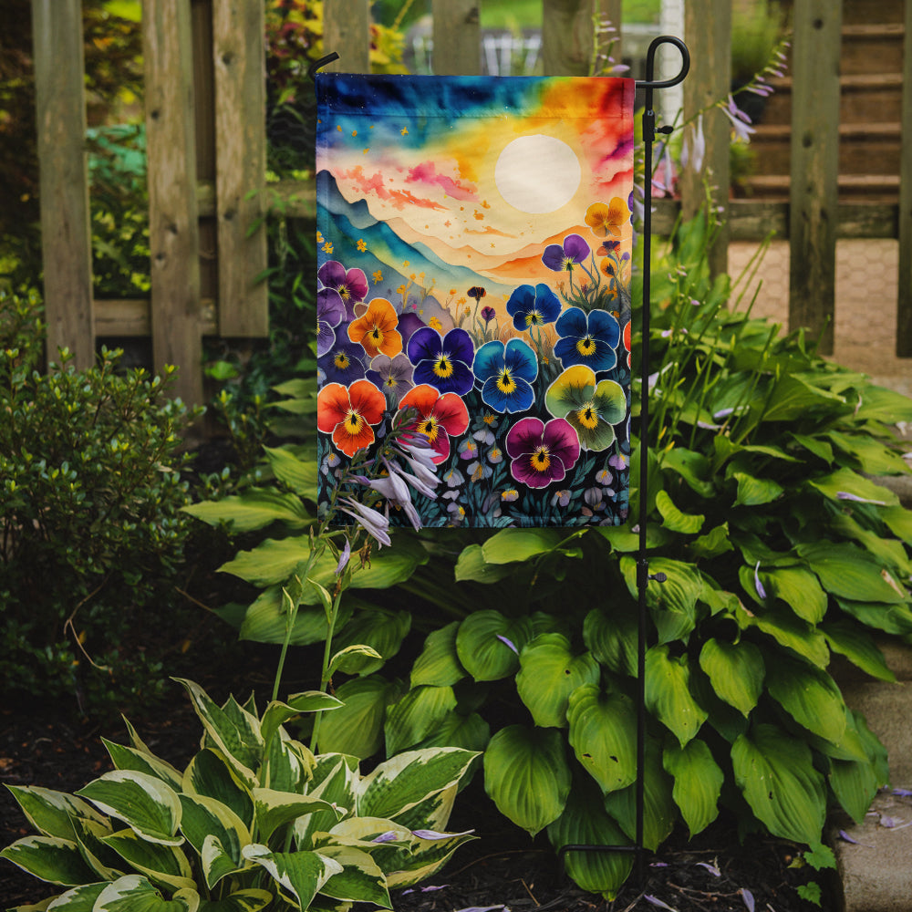 Pansies in Color Garden Flag