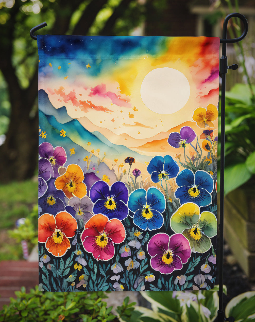 Pansies in Color Garden Flag