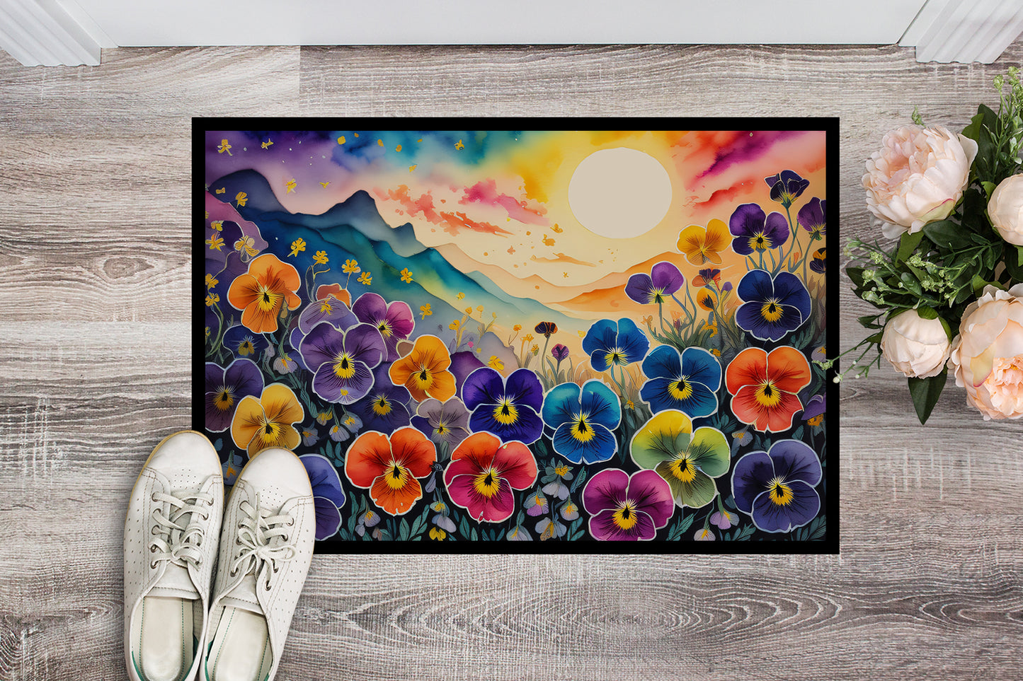 Pansies in Color Doormat