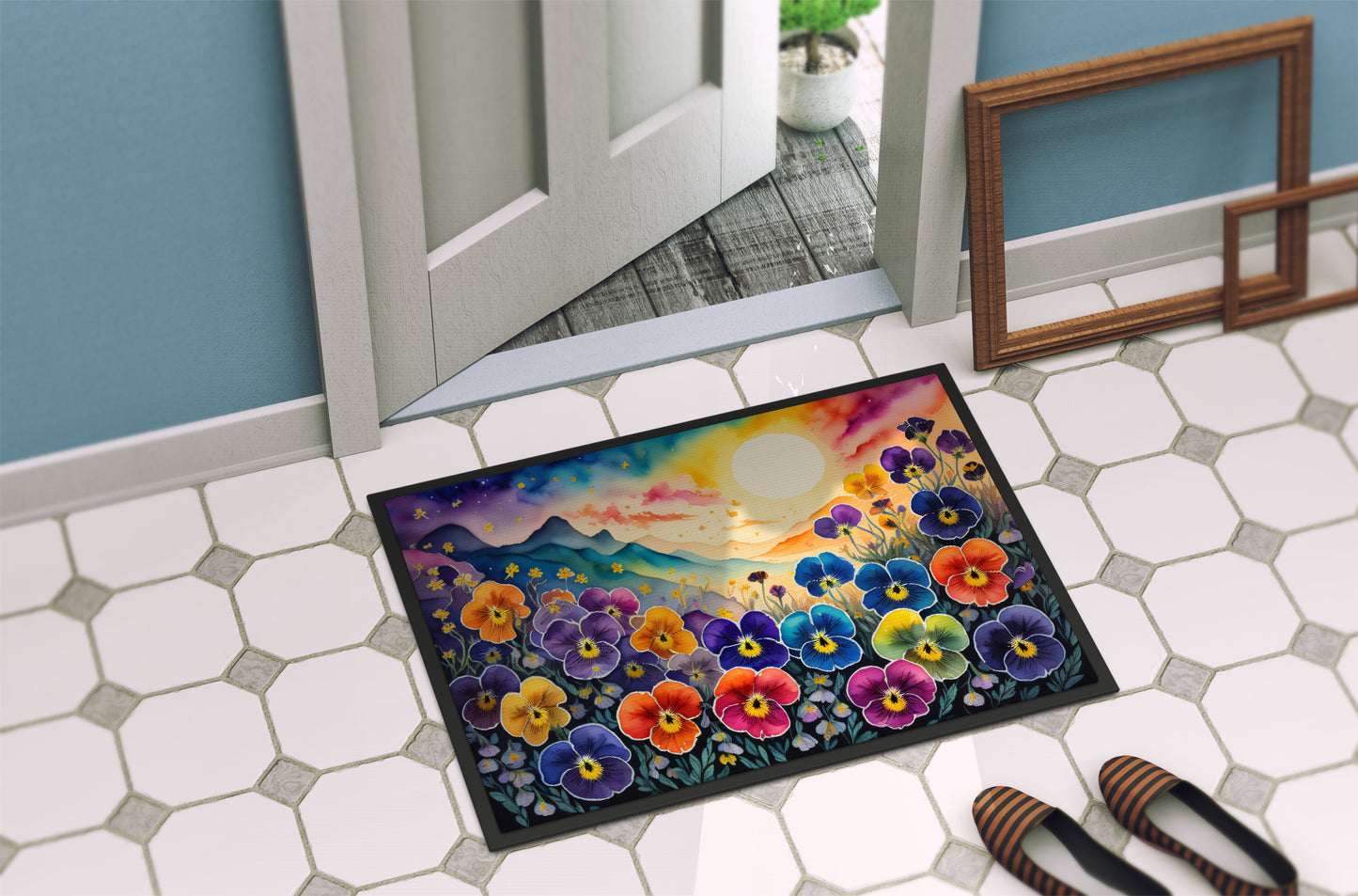 Pansies in Color Doormat