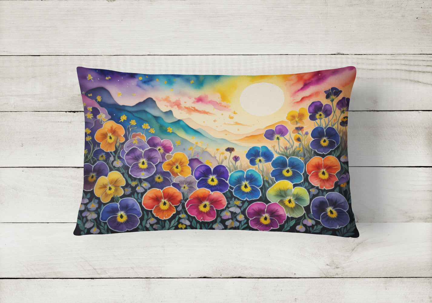 Pansies in Color Throw Pillow