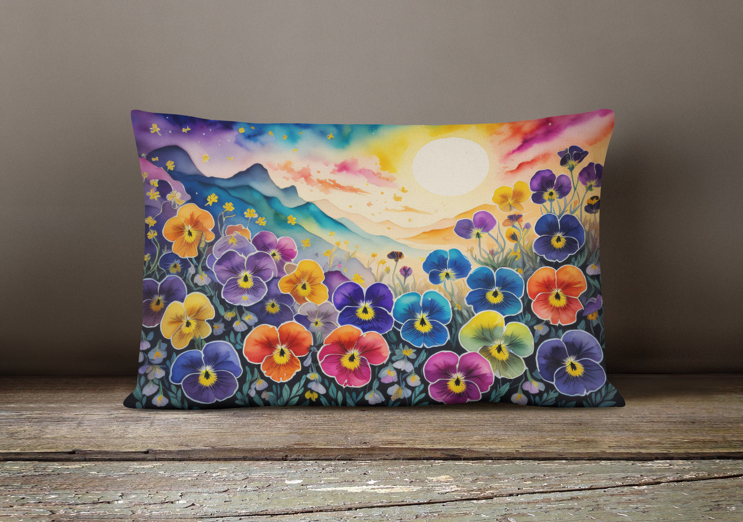 Pansies in Color Throw Pillow