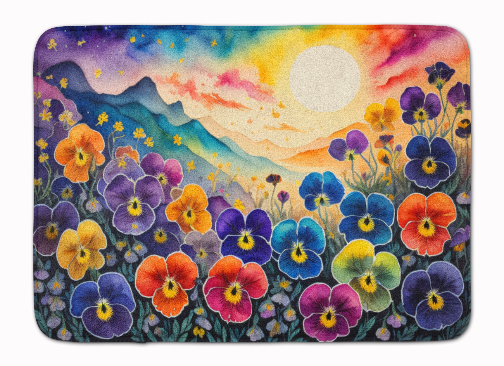 Buy this Pansies in Color Memory Foam Kitchen Mat
