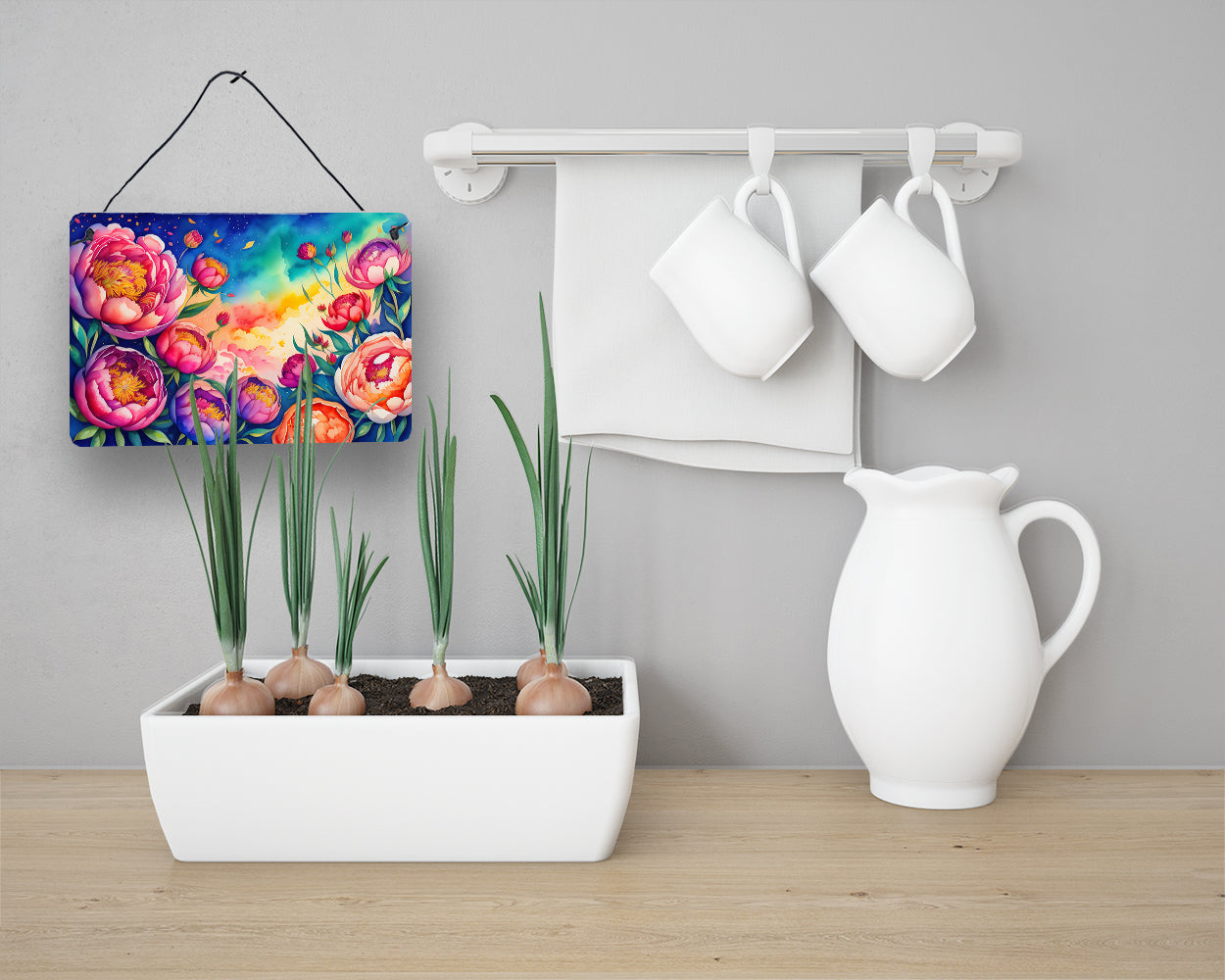 Peonies in Color Wall or Door Hanging Prints