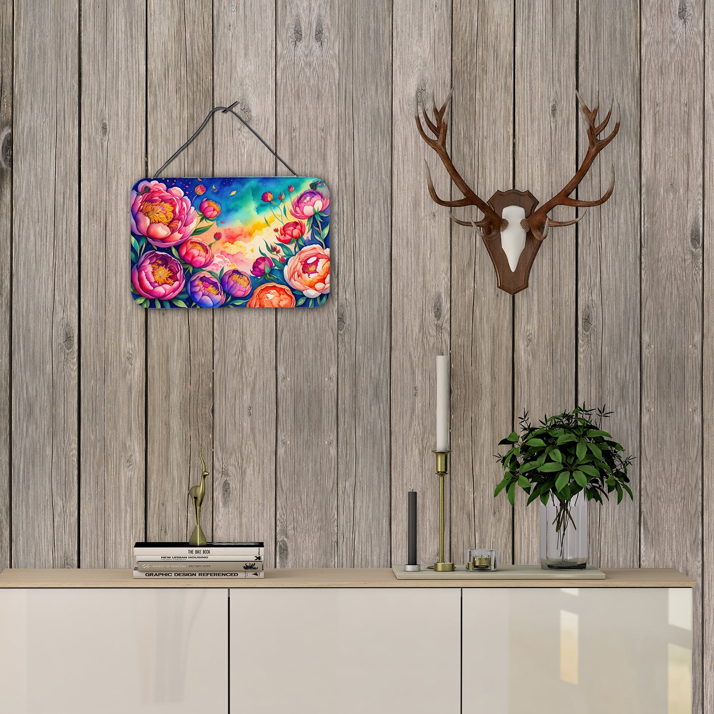 Peonies in Color Wall or Door Hanging Prints