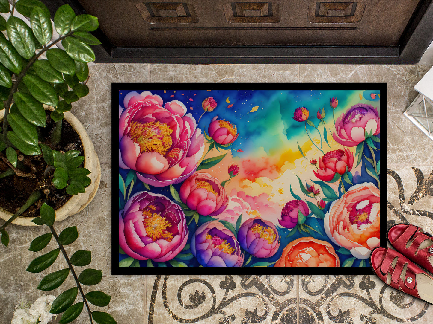 Peonies in Color Doormat