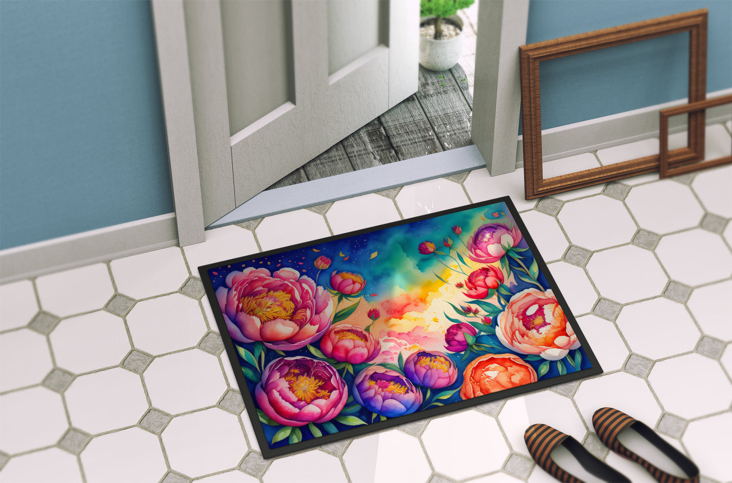 Peonies in Color Doormat