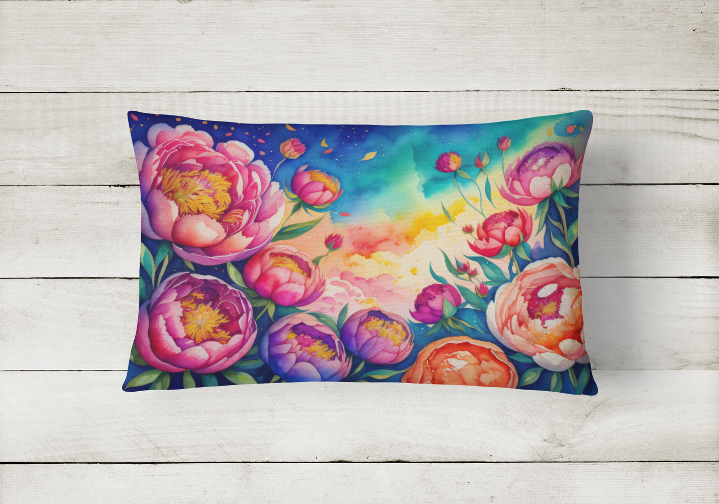 Peonies in Color Throw Pillow