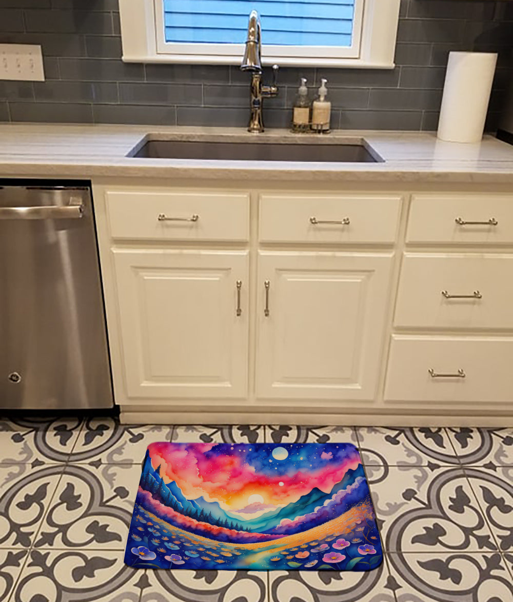 Periwinkles in Color Memory Foam Kitchen Mat