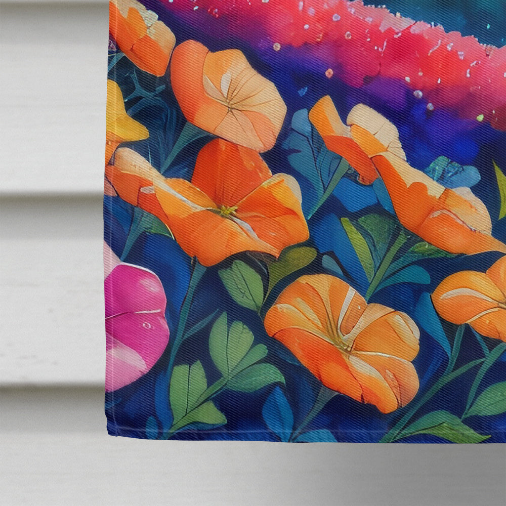 Petunias in Color House Flag