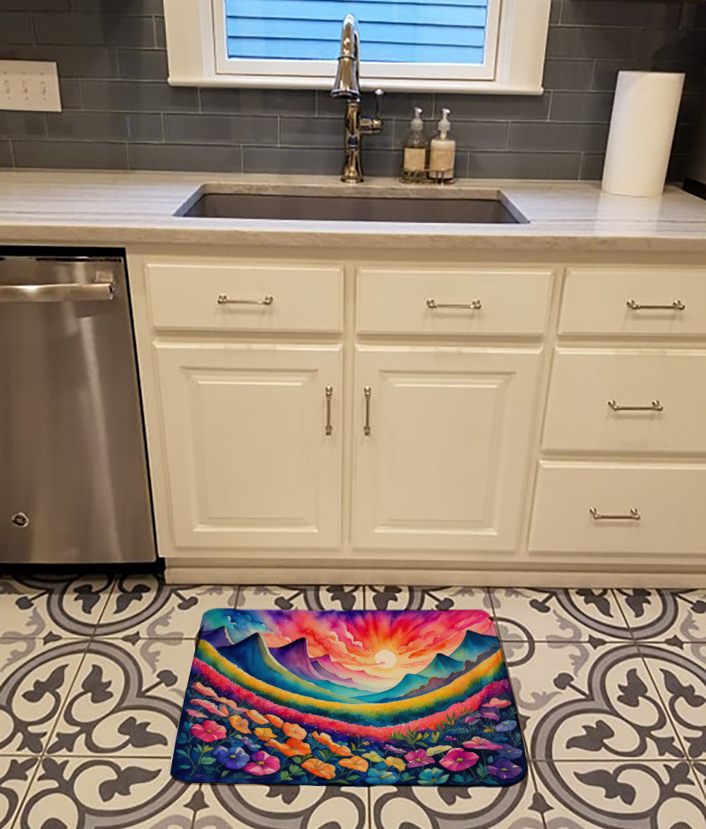 Petunias in Color Memory Foam Kitchen Mat