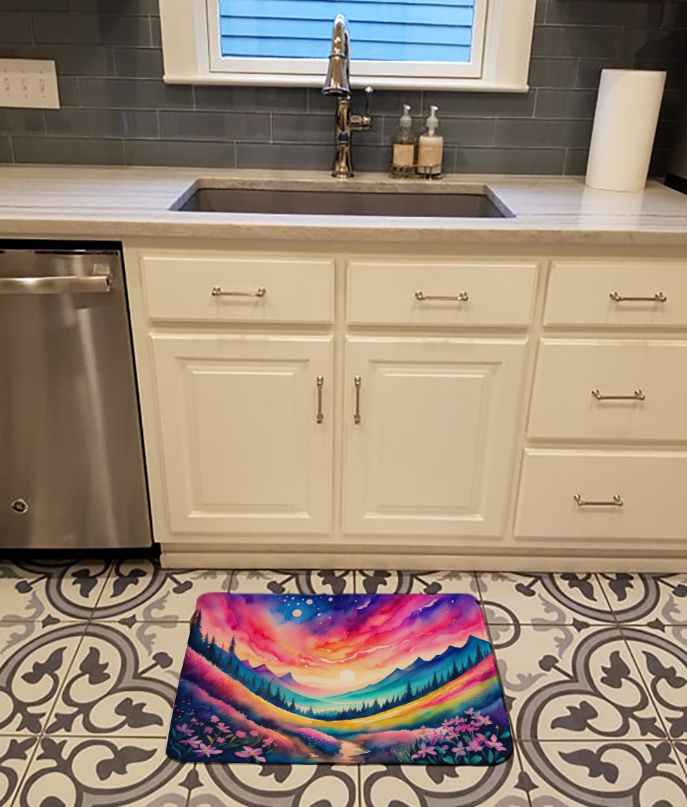 Phlox in Color Memory Foam Kitchen Mat