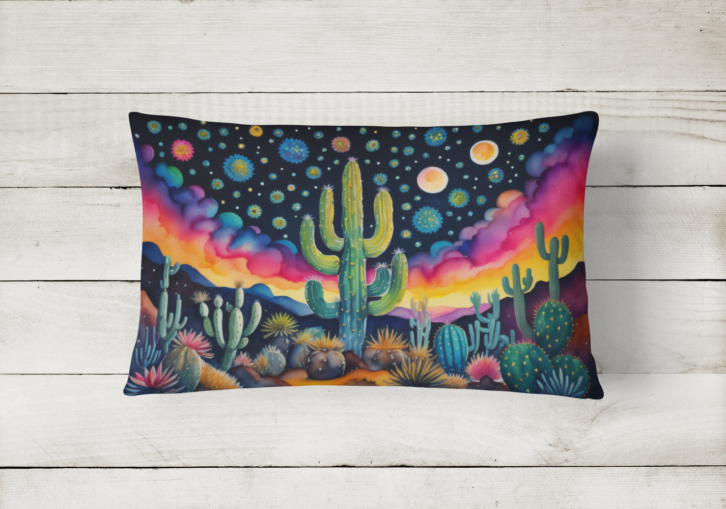 Queen of the Night Cactus in Color Throw Pillow