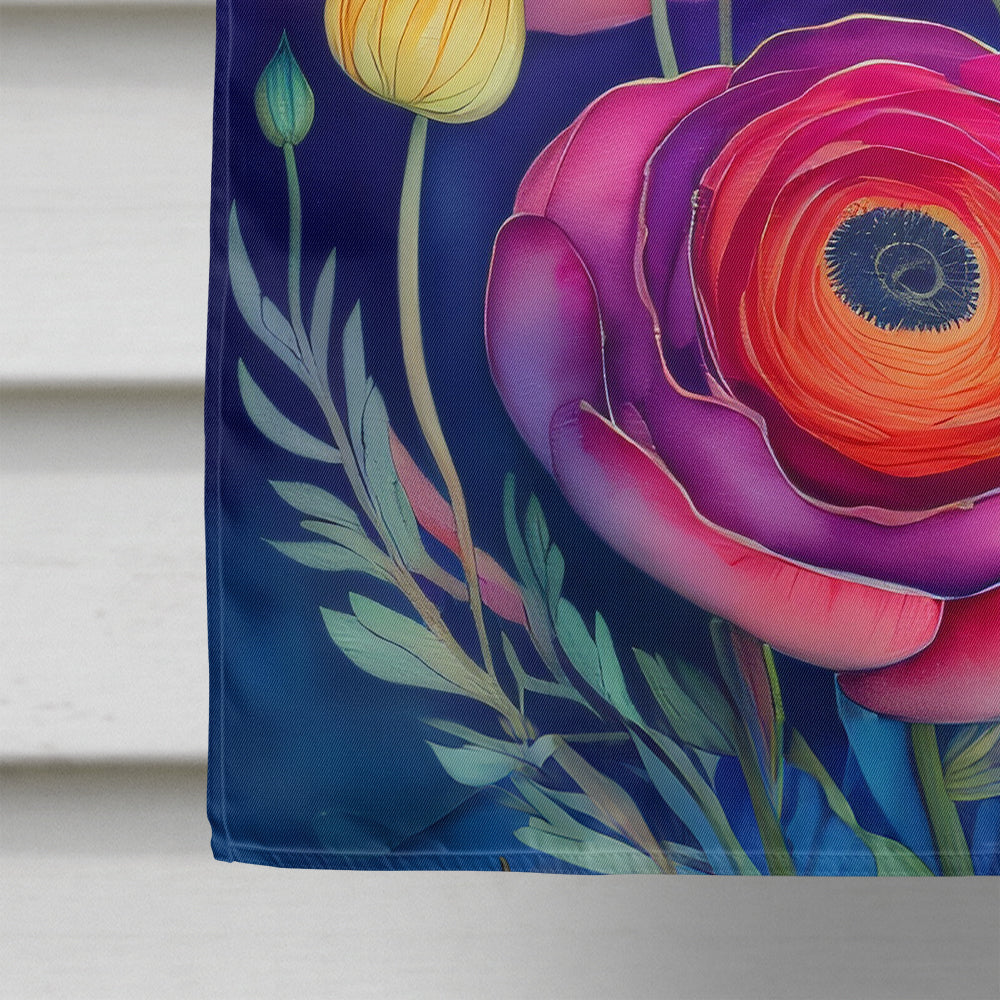 Ranunculus in Color House Flag