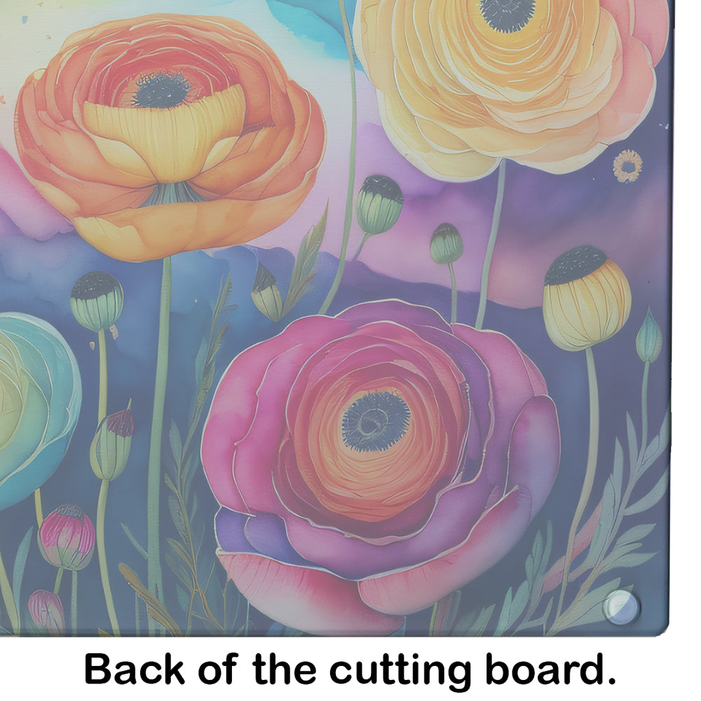 Ranunculus in Color Glass Cutting Board