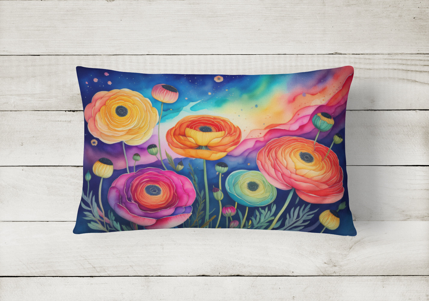 Ranunculus in Color Throw Pillow