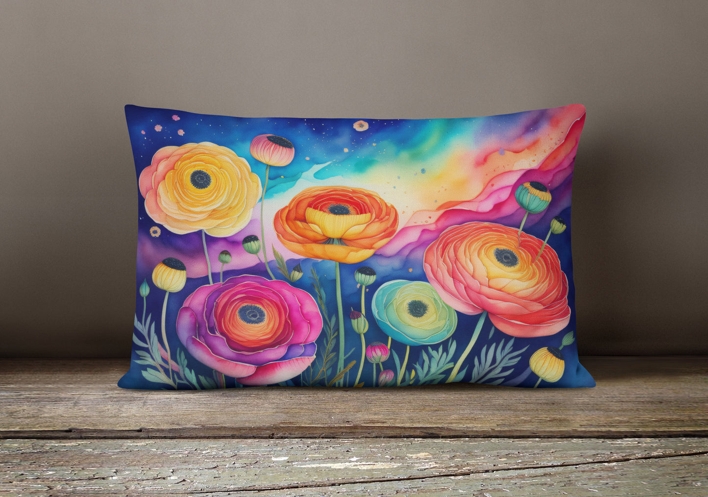 Ranunculus in Color Throw Pillow