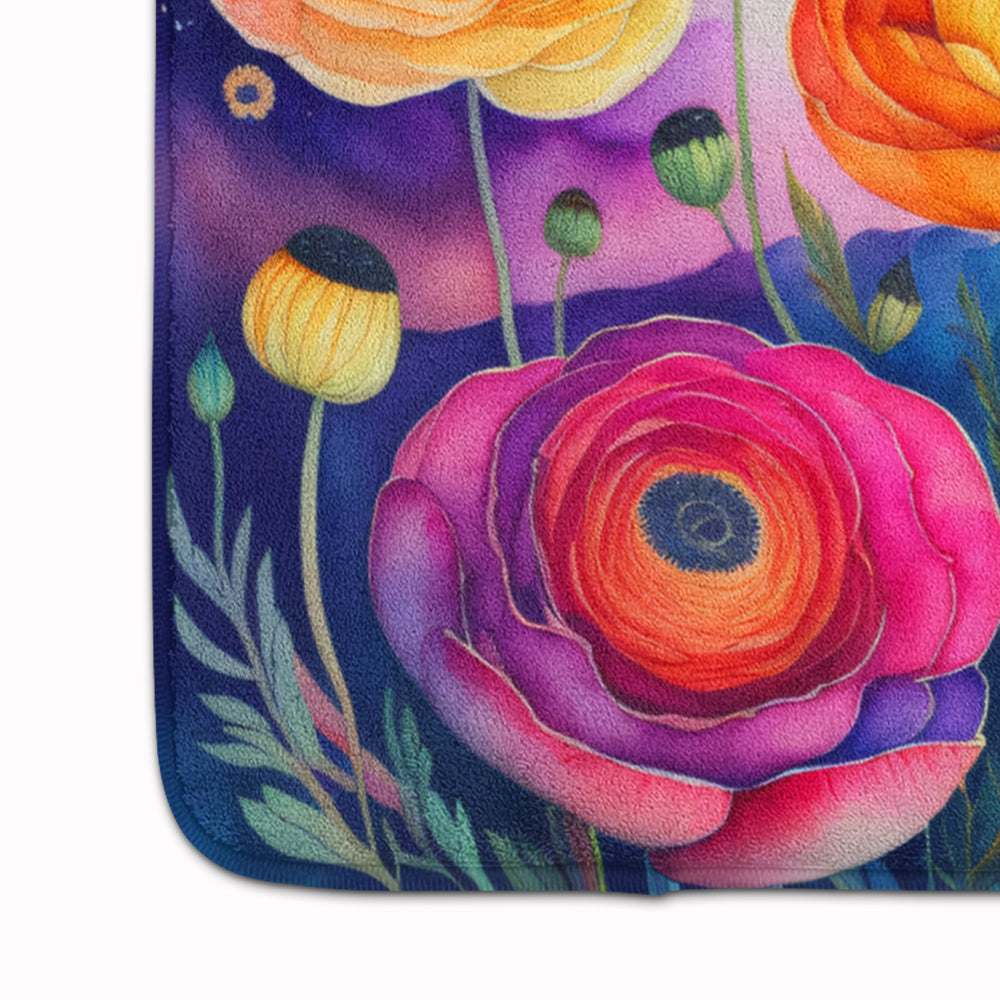 Ranunculus in Color Memory Foam Kitchen Mat