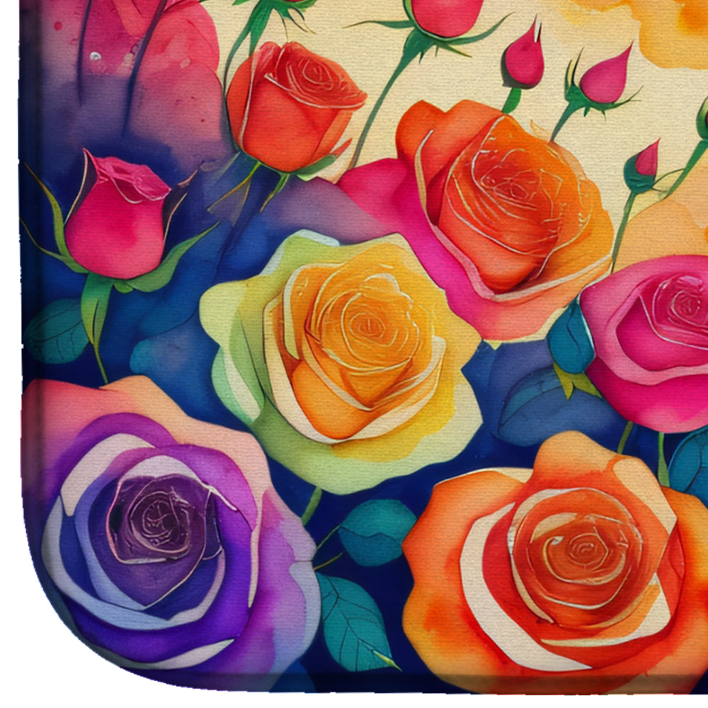 Roses in Color Dish Drying Mat