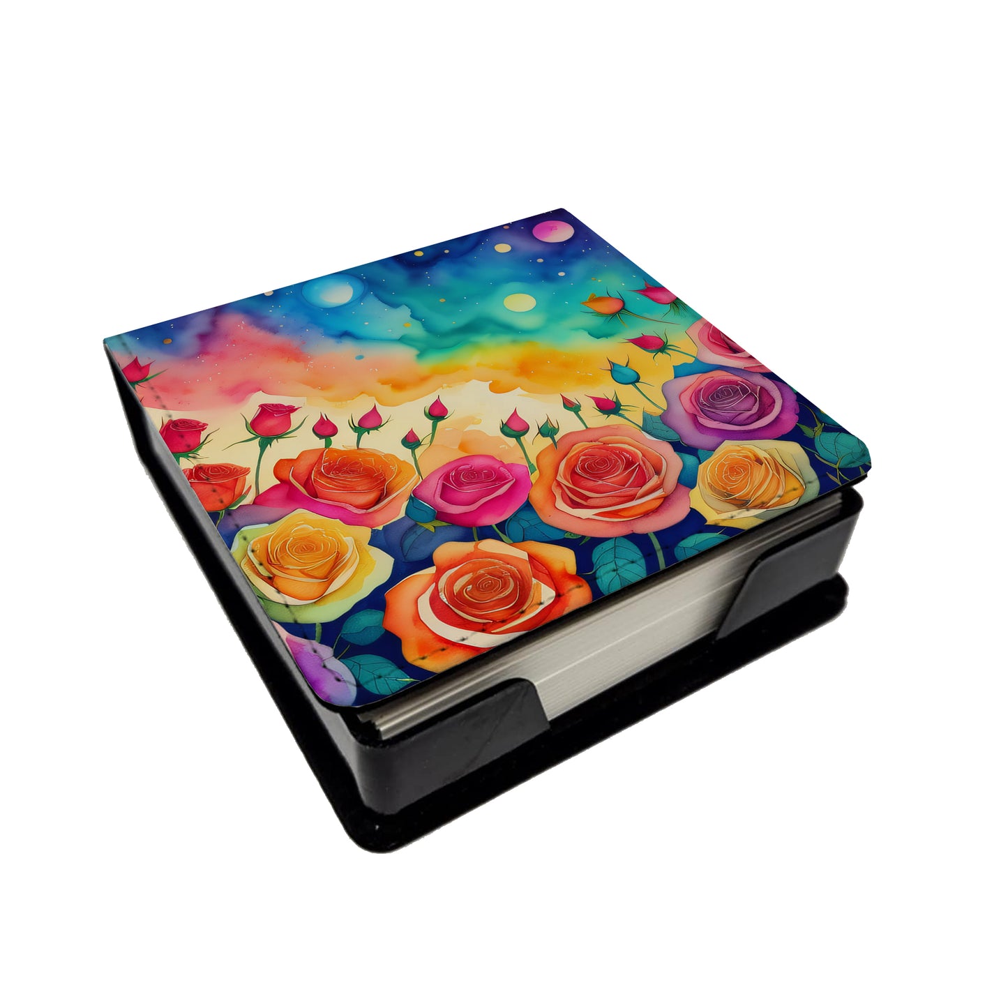 Buy this Roses in Color PU Leather Note Paper Holder