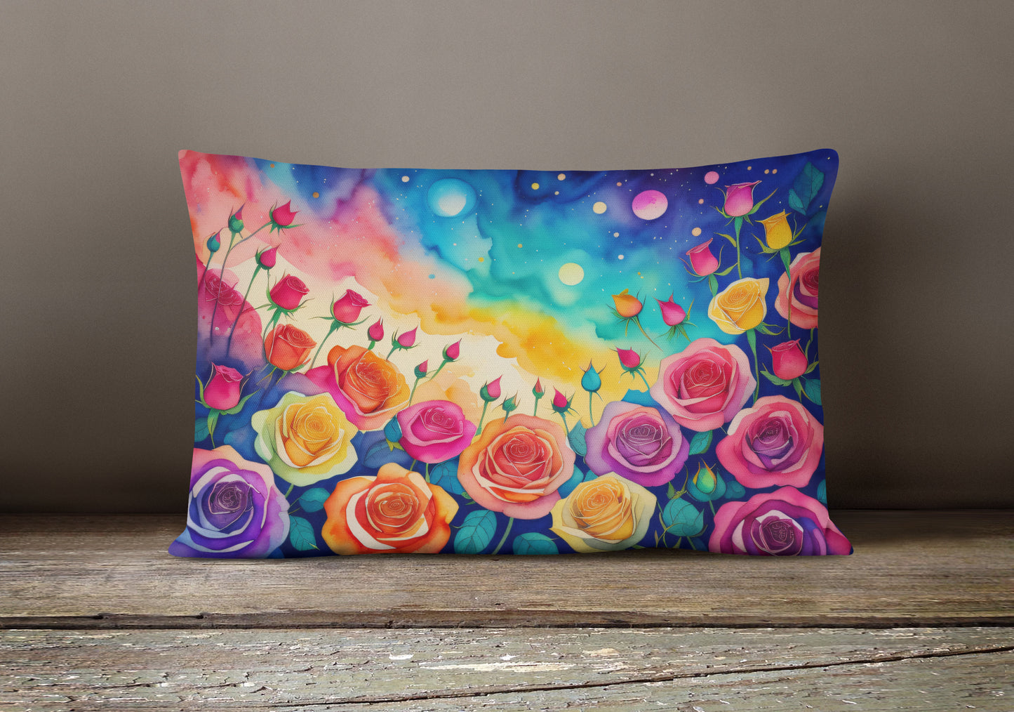 Roses in Color Throw Pillow