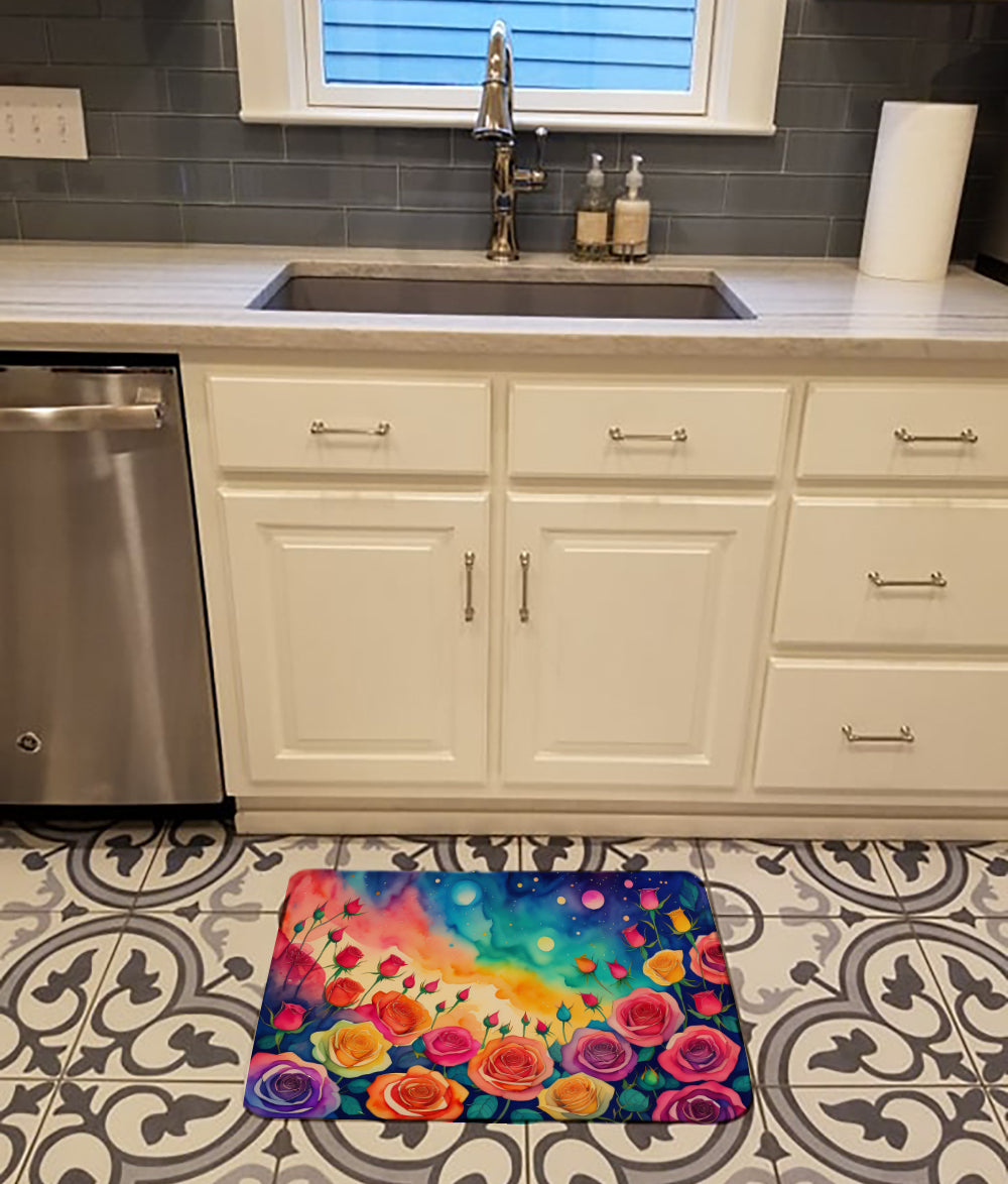Roses in Color Memory Foam Kitchen Mat
