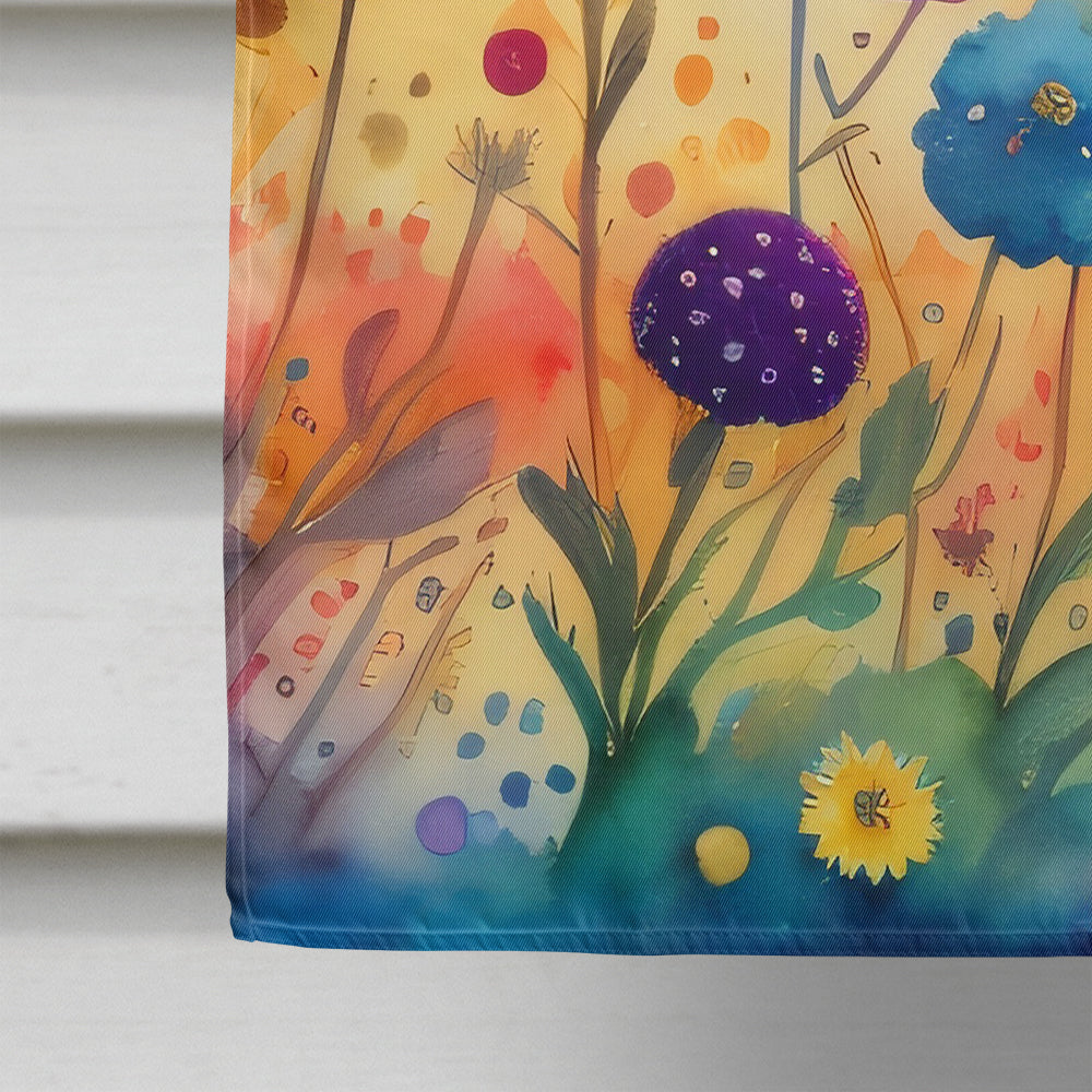 Scabiosa in Color House Flag