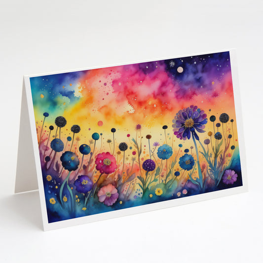 Buy this Scabiosa in Color Greeting Cards Pack of 8