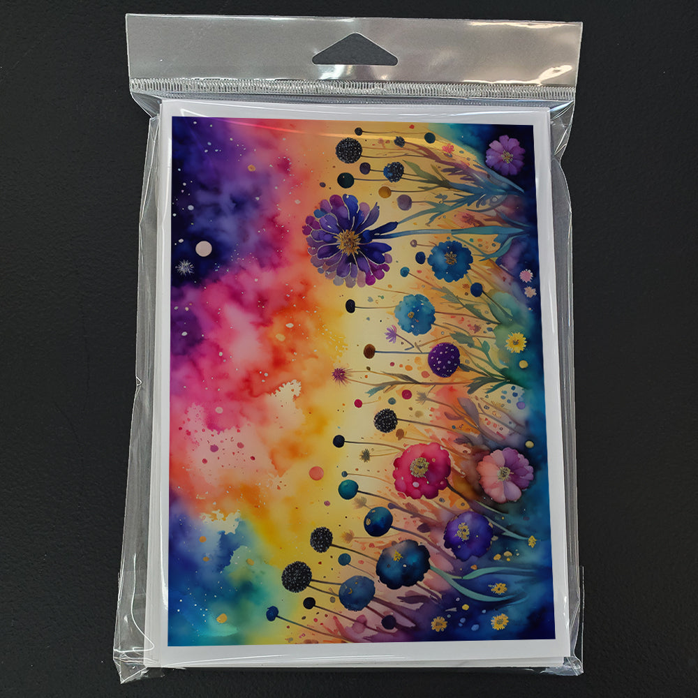 Scabiosa in Color Greeting Cards Pack of 8