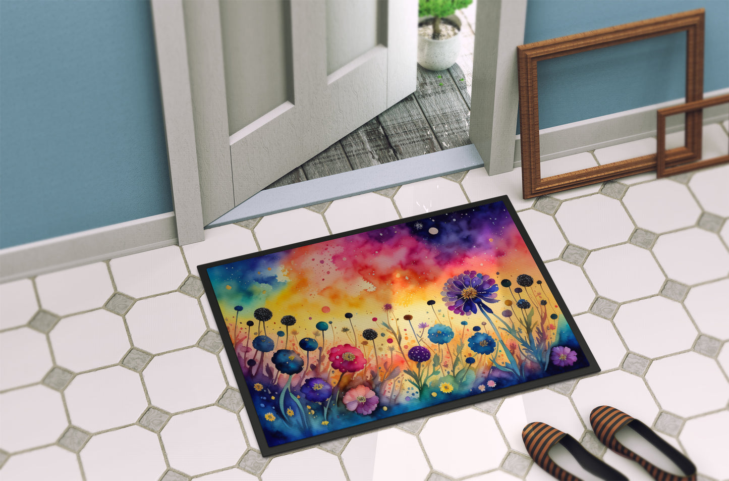 Scabiosa in Color Doormat