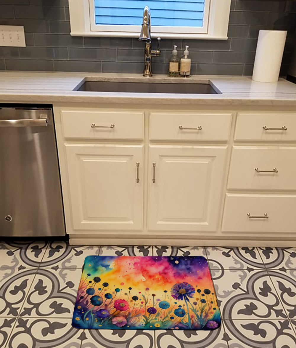 Scabiosa in Color Memory Foam Kitchen Mat