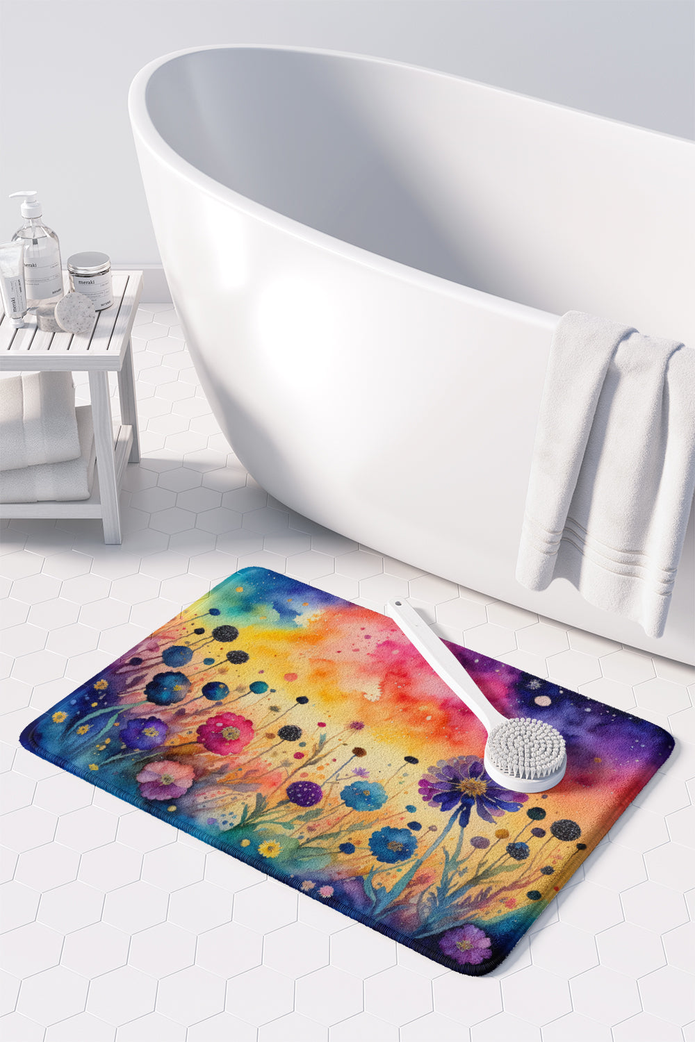 Scabiosa in Color Memory Foam Kitchen Mat