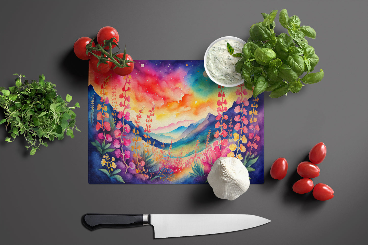 Snapdragon in Color Glass Cutting Board