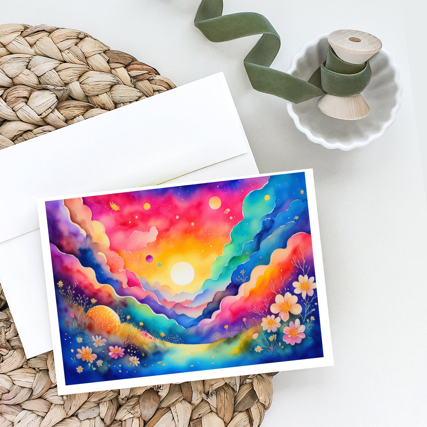 Stock, or Gillyflower in Color Greeting Cards Pack of 8