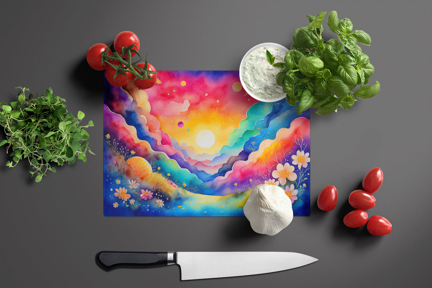 Stock, or Gillyflower in Color Glass Cutting Board