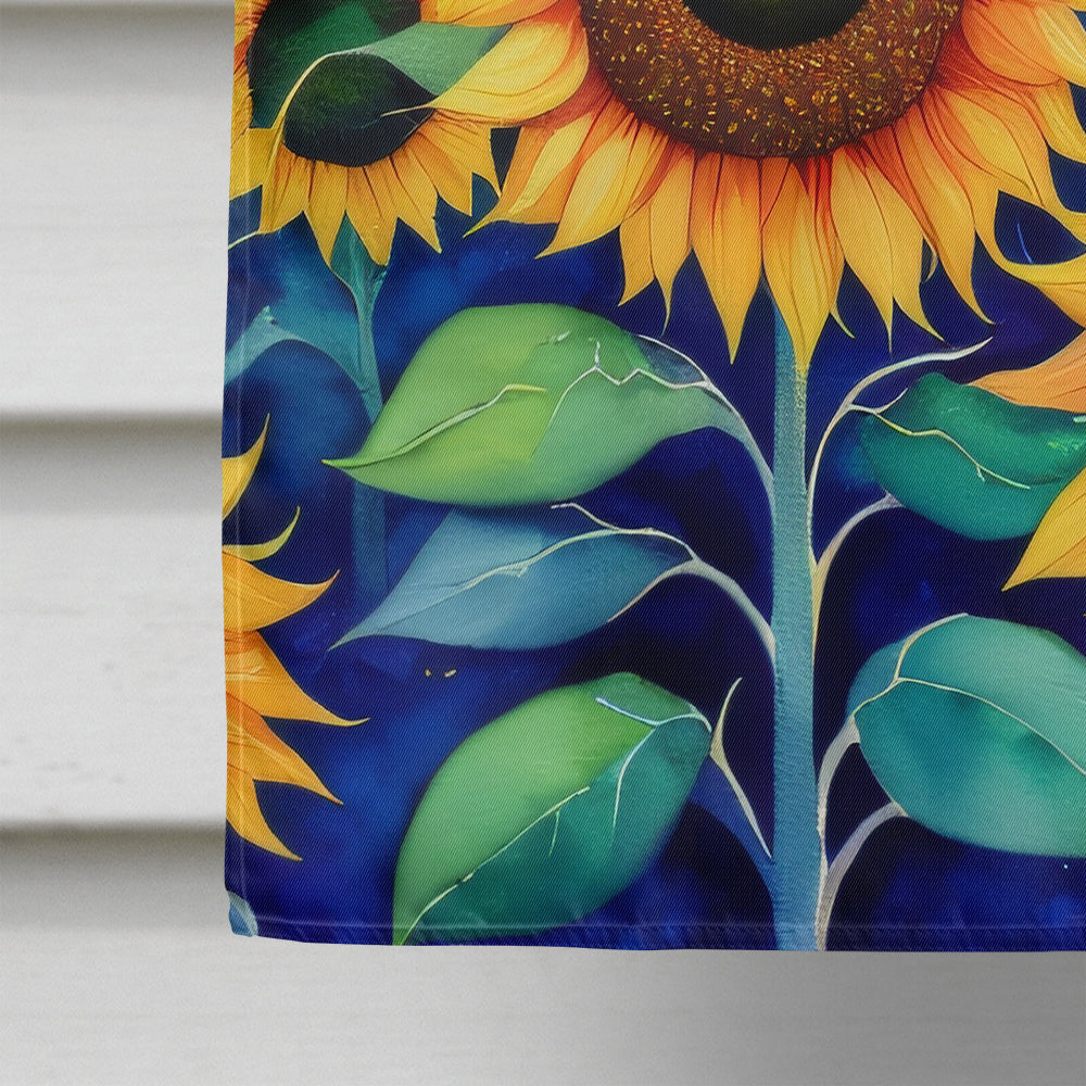 Sunflowers in Color House Flag