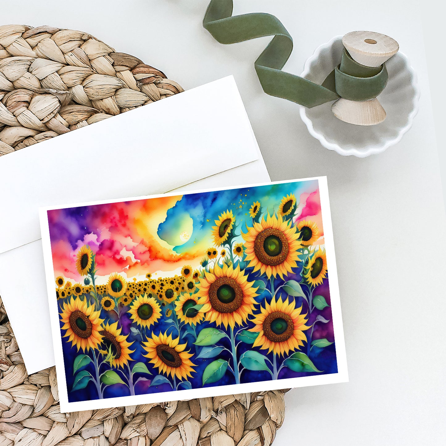 Sunflowers in Color Greeting Cards Pack of 8