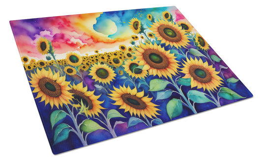 Buy this Sunflowers in Color Glass Cutting Board