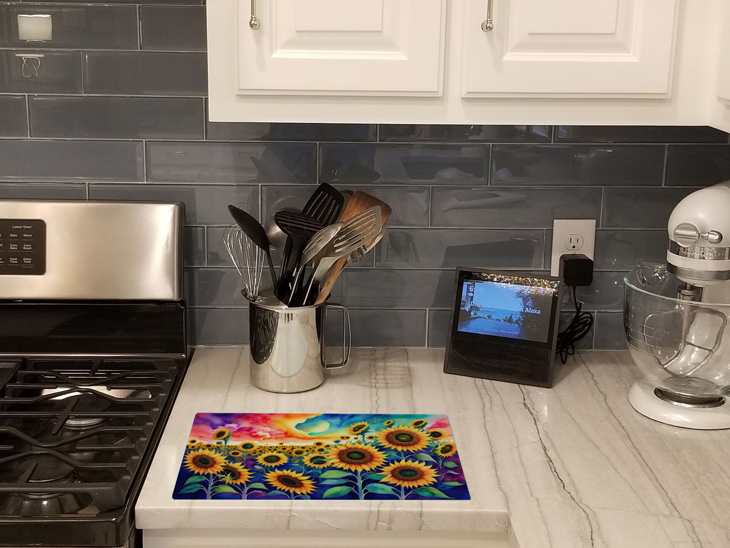 Sunflowers in Color Glass Cutting Board