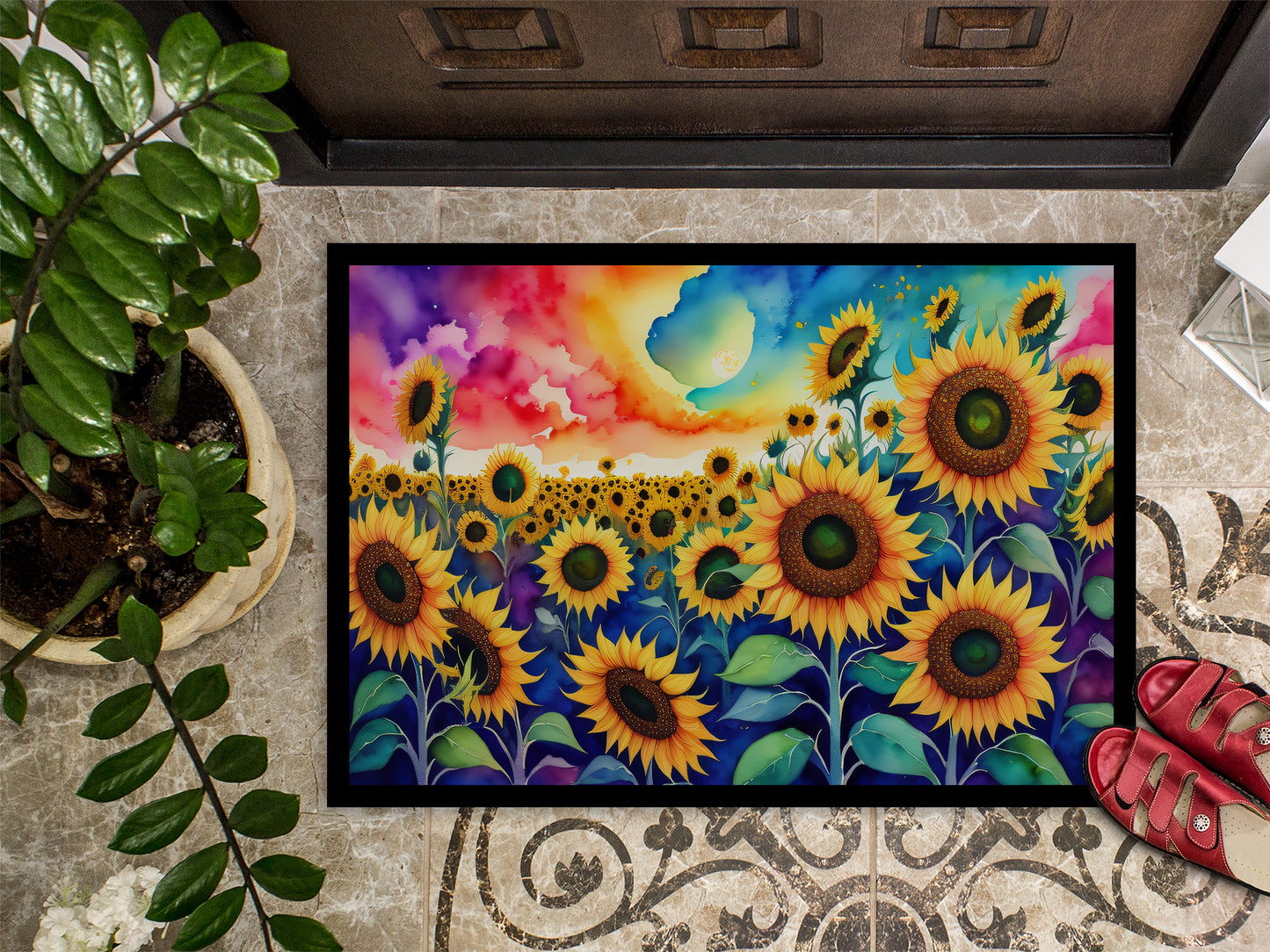 Sunflowers in Color Doormat