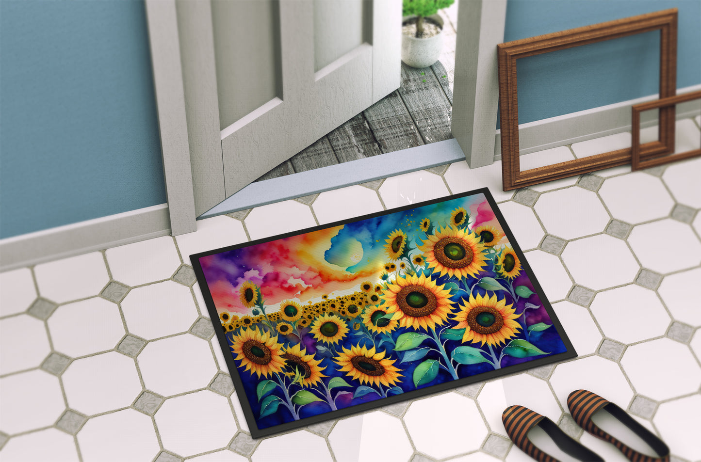 Sunflowers in Color Doormat