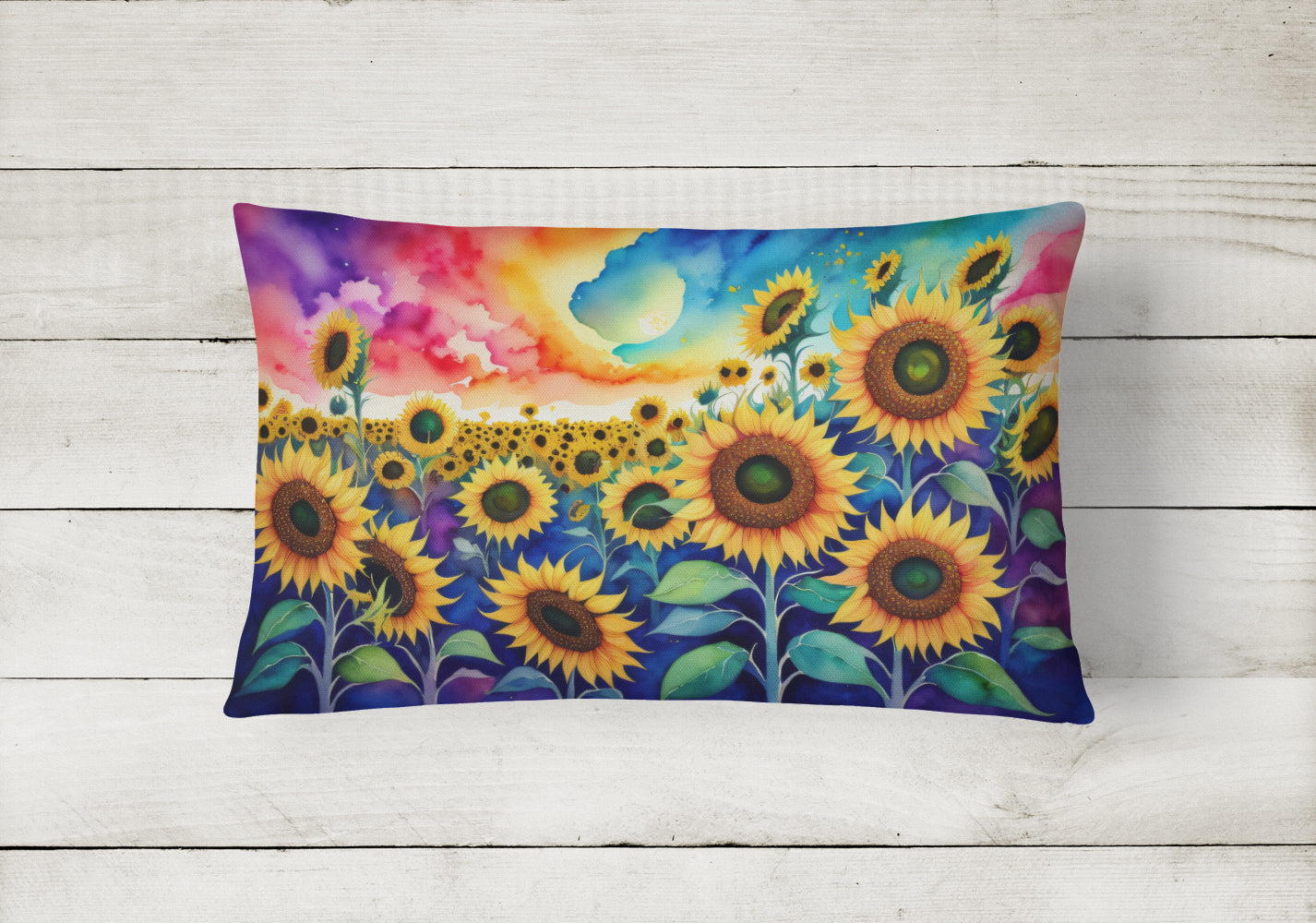 Sunflowers in Color Throw Pillow