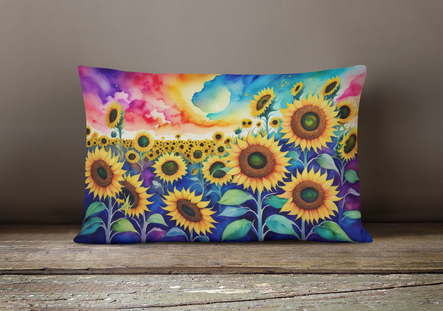 Sunflowers in Color Throw Pillow