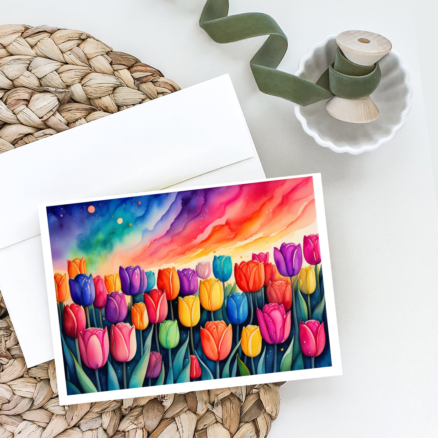 Tulips in Color Greeting Cards Pack of 8
