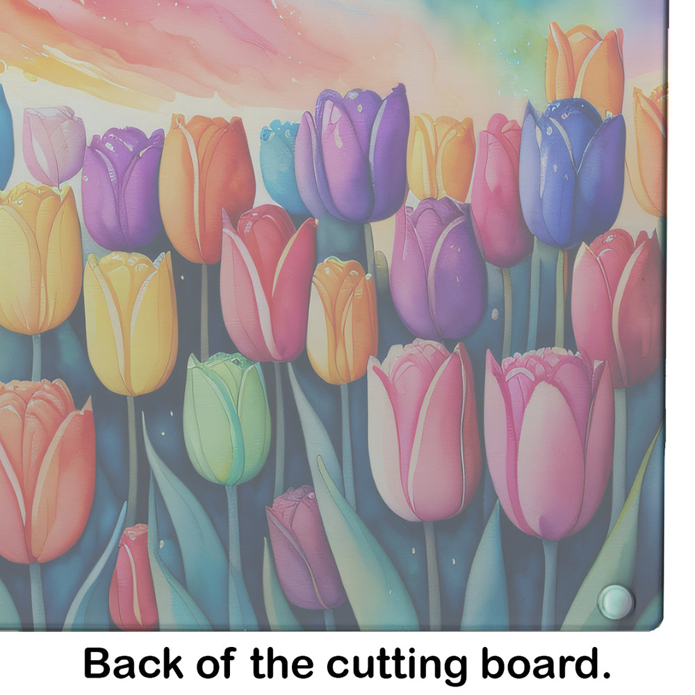 Tulips in Color Glass Cutting Board